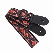 Woven guitar strap Black & Red