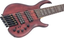 M6 Headless 6-String Bass Guitar with Marcus Heritage-3 Preamp, Mahogany Satin