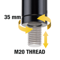 Hercules SS350B Adjustable Sub Pole with M20 Hybrid Adaptor