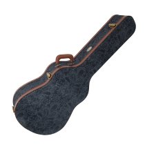 Acoustic Archtop Guitar Hardshell Case, Black Paisley Pattern