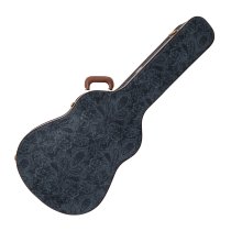 Acoustic Archtop Guitar Hardshell Case, Black Paisley Pattern
