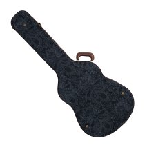 Acoustic Archtop Guitar Hardshell Case, Black Paisley Pattern