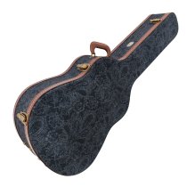Acoustic Archtop Guitar Hardshell Case, Black Paisley Pattern
