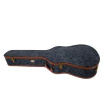 Acoustic Archtop Guitar Hardshell Case, Black Paisley Pattern