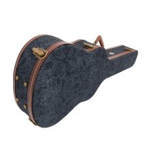 Acoustic Archtop Guitar Hardshell Case, Black Paisley Pattern