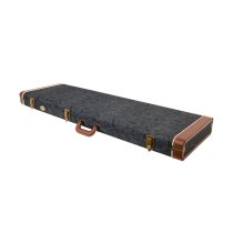 Bass Guitar Hardshell Case, Black Paisley Pattern