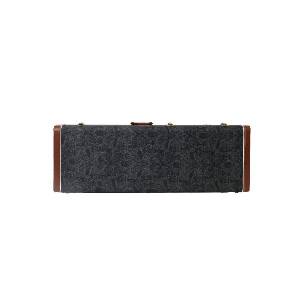 Bass Guitar Hardshell Case, Black Paisley Pattern