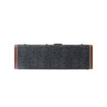 Bass Guitar Hardshell Case, Black Paisley Pattern