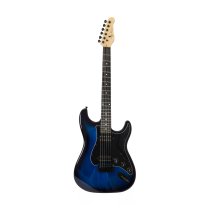 Double-Cutaway Electric Guitar with Dual Humbuckers, Transparent Blue