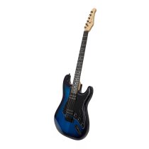 Double-Cutaway Electric Guitar with Dual Humbuckers, Transparent Blue