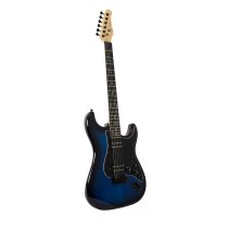 Double-Cutaway Electric Guitar with Dual Humbuckers, Transparent Blue