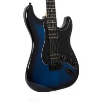 Double-Cutaway Electric Guitar with Dual Humbuckers, Transparent Blue