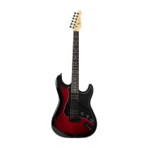 Double-Cutaway Electric Guitar with Dual Humbuckers, Transparent Red