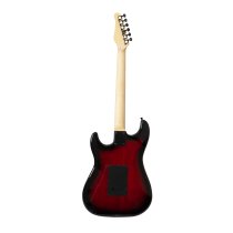 Double-Cutaway Electric Guitar with Dual Humbuckers, Transparent Red
