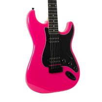 Double-Cutaway Electric Guitar with Dual Humbuckers, Hot Pink
