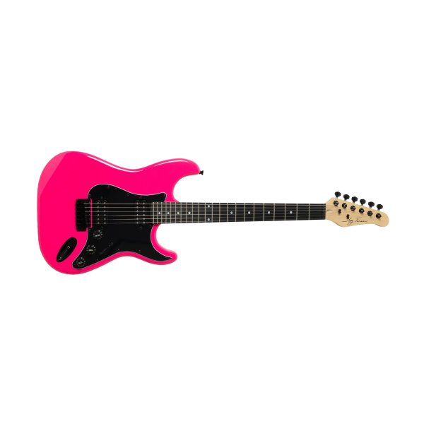 Double-Cutaway Electric Guitar with Dual Humbuckers, Hot Pink
