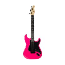Double-Cutaway Electric Guitar with Dual Humbuckers, Hot Pink