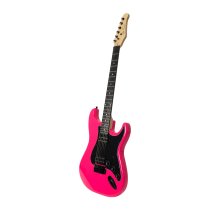 Double-Cutaway Electric Guitar with Dual Humbuckers, Hot Pink