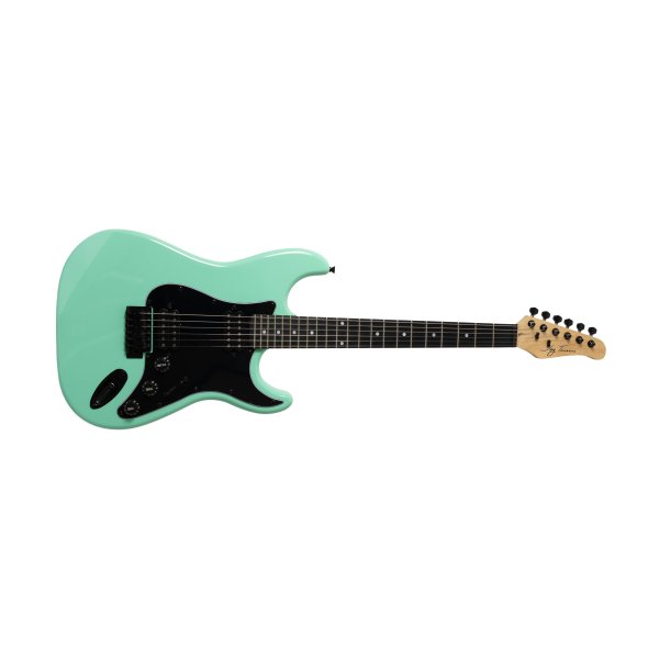 Double-Cutaway Electric Guitar with Dual Humbuckers, Surf Green