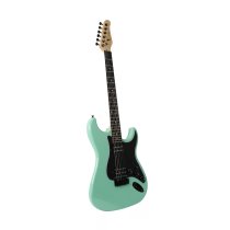 Double-Cutaway Electric Guitar with Dual Humbuckers, Surf Green