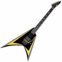 Alexi Laiho Signature Electric Guitar with Case, Black with Yellow Pinstripe
