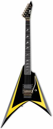 Alexi Laiho Signature Electric Guitar with Case, Black with Yellow Pinstripe