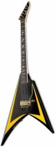 Alexi Laiho Signature Electric Guitar with Case, Black with Yellow Pinstripe
