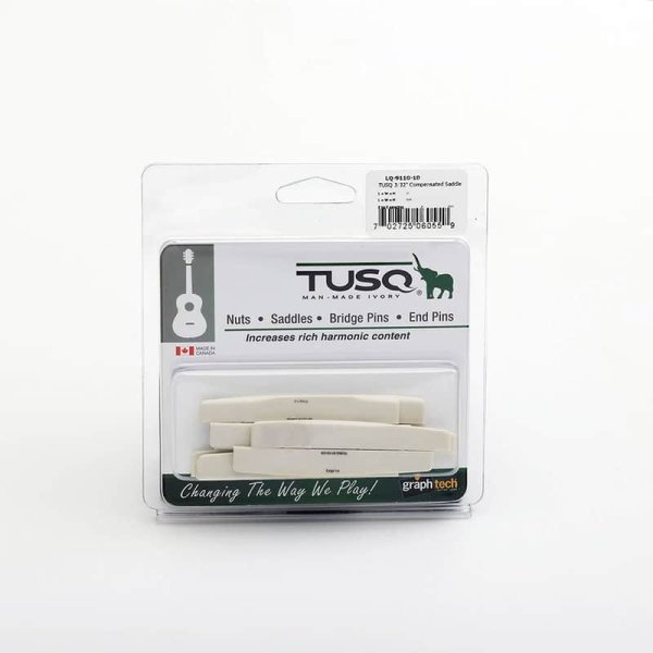 10-Pack Compensated Acoustic Guitar Saddles, 2.6mm