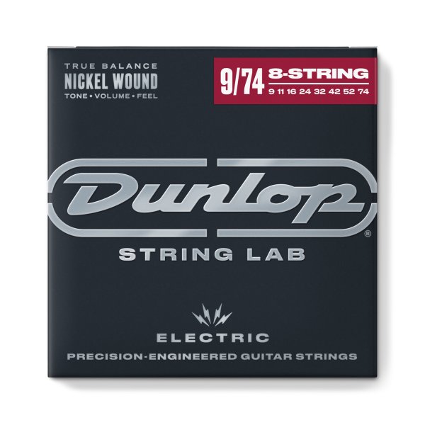 Nickel Wound Electric Guitar Strings, 8 String, Hybrid Extra Light (09-74)