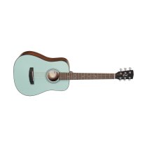 3/4 Earth Mini Acoustic Guitar With Gig Bag, Open Pore Mint Green