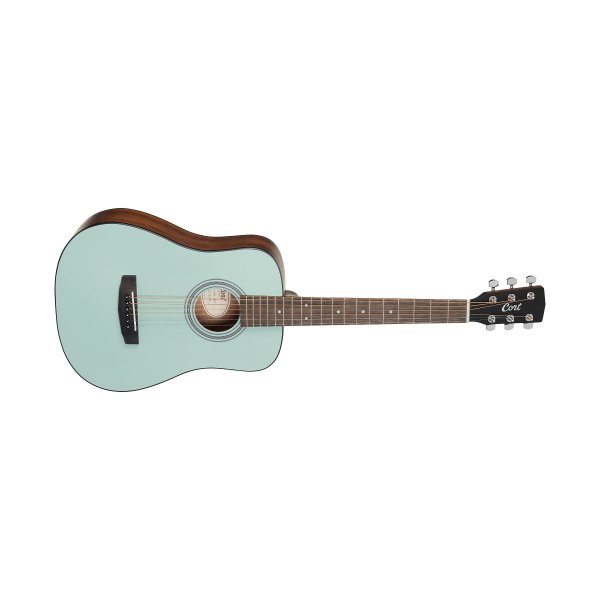 3/4 Earth Mini Acoustic Guitar With Gig Bag, Open Pore Mint Green
