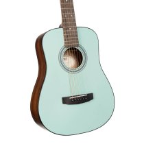 3/4 Earth Mini Acoustic Guitar With Gig Bag, Open Pore Mint Green