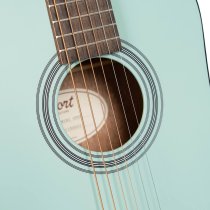 3/4 Earth Mini Acoustic Guitar With Gig Bag, Open Pore Mint Green