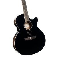 Performance Acoustic-Electric Guitar with Solid Spruce Top, Ash Black