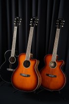 Performance Acoustic-Electric Guitar with Solid Spruce Top, Ash Black