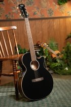 Performance Acoustic-Electric Guitar with Solid Spruce Top, Ash Black