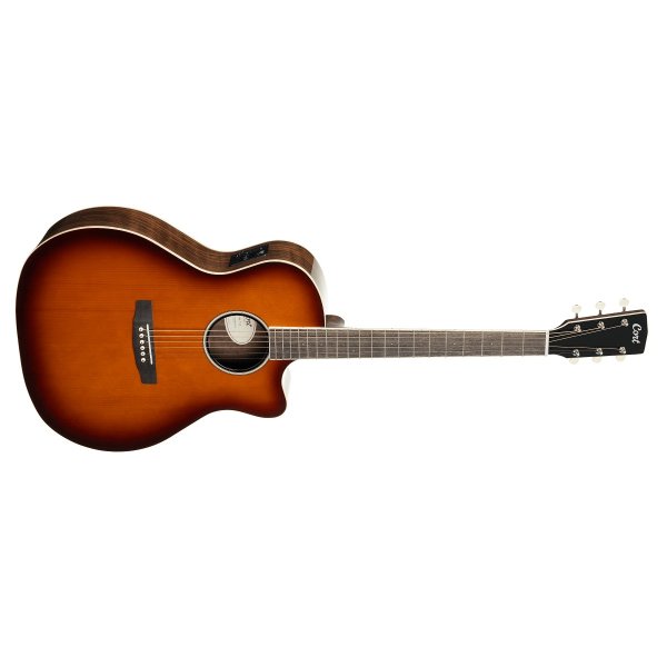 Performance Acoustic-Electric Guitar with Solid Spruce Top, Walnut Sunburst
