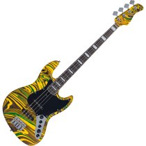 Sire V7 New Gen Jazz Bass Guitar with Marcus Super-J Revolution Pickups, Yellow Swirl