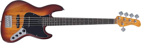 Sire V3 New Gen 5-String Jazz Bass Guitar with Marcus Standard J-Revolution Pickups, Tobacco Sunburst