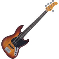 Sire V3 New Gen 5-String Jazz Bass Guitar with Marcus Standard J-Revolution Pickups, Tobacco Sunburst