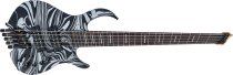 M6 Headless 5-String Bass Guitar with Marcus Heritage-3 Preamp and Gig Bag, Black swirl