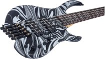 M6 Headless 5-String Bass Guitar with Marcus Heritage-3 Preamp and Gig Bag, Black swirl