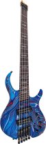 M6 Headless 5-String Bass Guitar with Marcus Heritage-3 Preamp and Gig Bag, Blue swirl