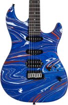 Sire S7 SW Double-Cut Electric Guitar with LC Super HSS Pickups, Blue Swirl