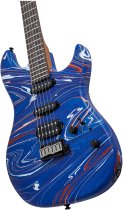 Sire S7 SW Double-Cut Electric Guitar with LC Super HSS Pickups, Blue Swirl