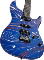 Sire S7 SW Double-Cut Electric Guitar with LC Super HSS Pickups, Blue Swirl
