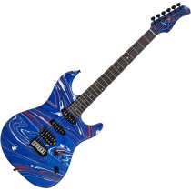 Sire S7 SW Double-Cut Electric Guitar with LC Super HSS Pickups, Blue Swirl