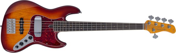 Sire V7 Vintage New Gen 5-String Jazz Bass Guitar with Marcus Vintage-J Revolution Pickups, Tobacco Sunburst