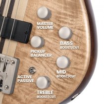 Premium 5-String Electric Bass with Mahogany Body and Flamed Maple Top, Black Cherry