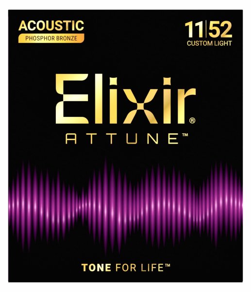 Attune Phosphor Bronze Acoustic Guitar Strings Custom Light 11-52